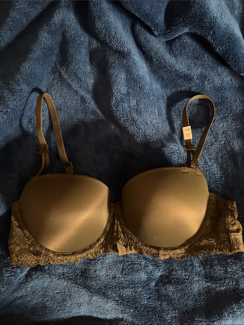 PINK Victoria's Secret Olive Lightly Lined Balconette Lace-Trim T-Shirt Bra